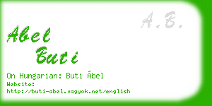 abel buti business card