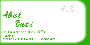 abel buti business card